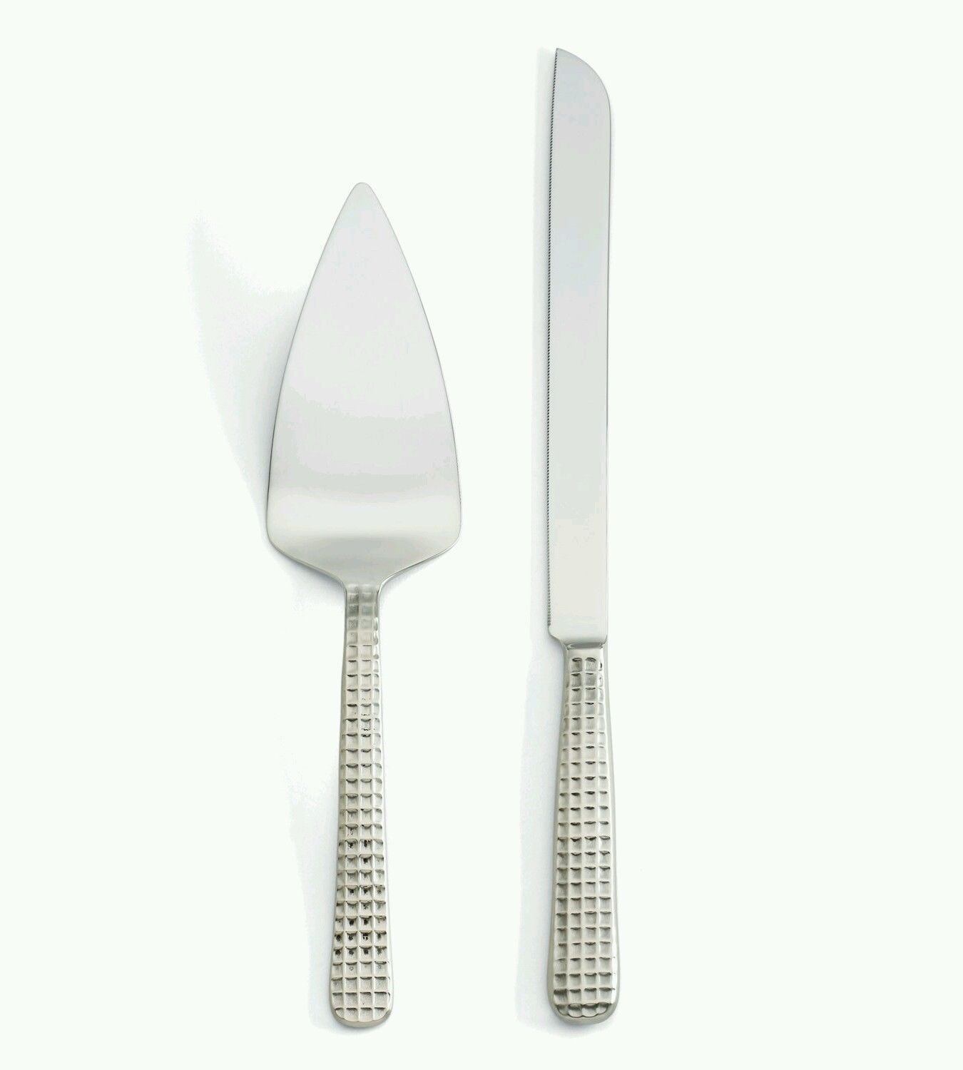 Wainwright Manhattan Platinum Cake Server And Knife Set Textured Handles NEW1