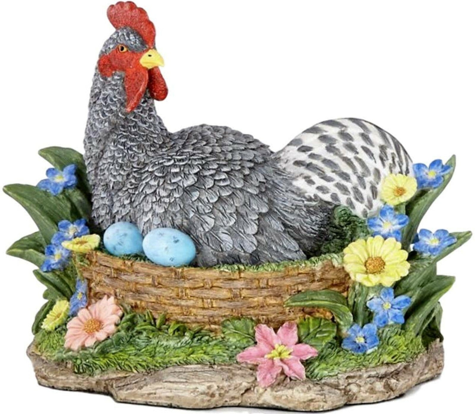 Lenox Spring Sunrise Rooster Centerpiece Figurine Easter Eggs Basket Flowers New2