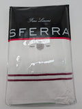Sferra Grande Hotel King Sham Egyptian Percale White/Berry Double Stitch New0