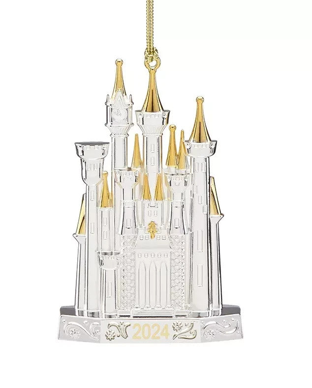 Lenox Disney 2024 Princess Cinderella's Castle Ornament Silver Christmas NEW0