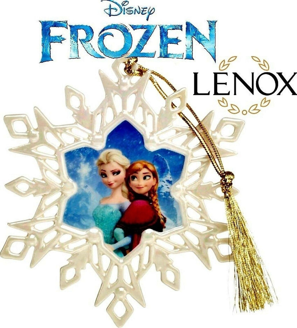 Lenox Disney Frozen Sisters Anna & Elsa Snowflake Ornament China Christmas NEW1