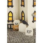 Lenox Halloween Lighted Haunted Mansion House Figurine Graveyard Bat Vintage NEW6