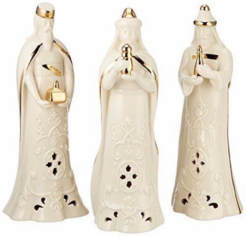 Lenox Divine Light Three Kings Figurines Lighted Nativity Pierced 3 Wise Men NEW0