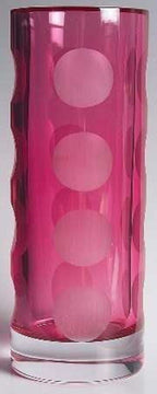Kate Spade NY Crystal Bonita Street Hot Pink Bud Vase Frosted Dots 7.5 Lenox NEW4