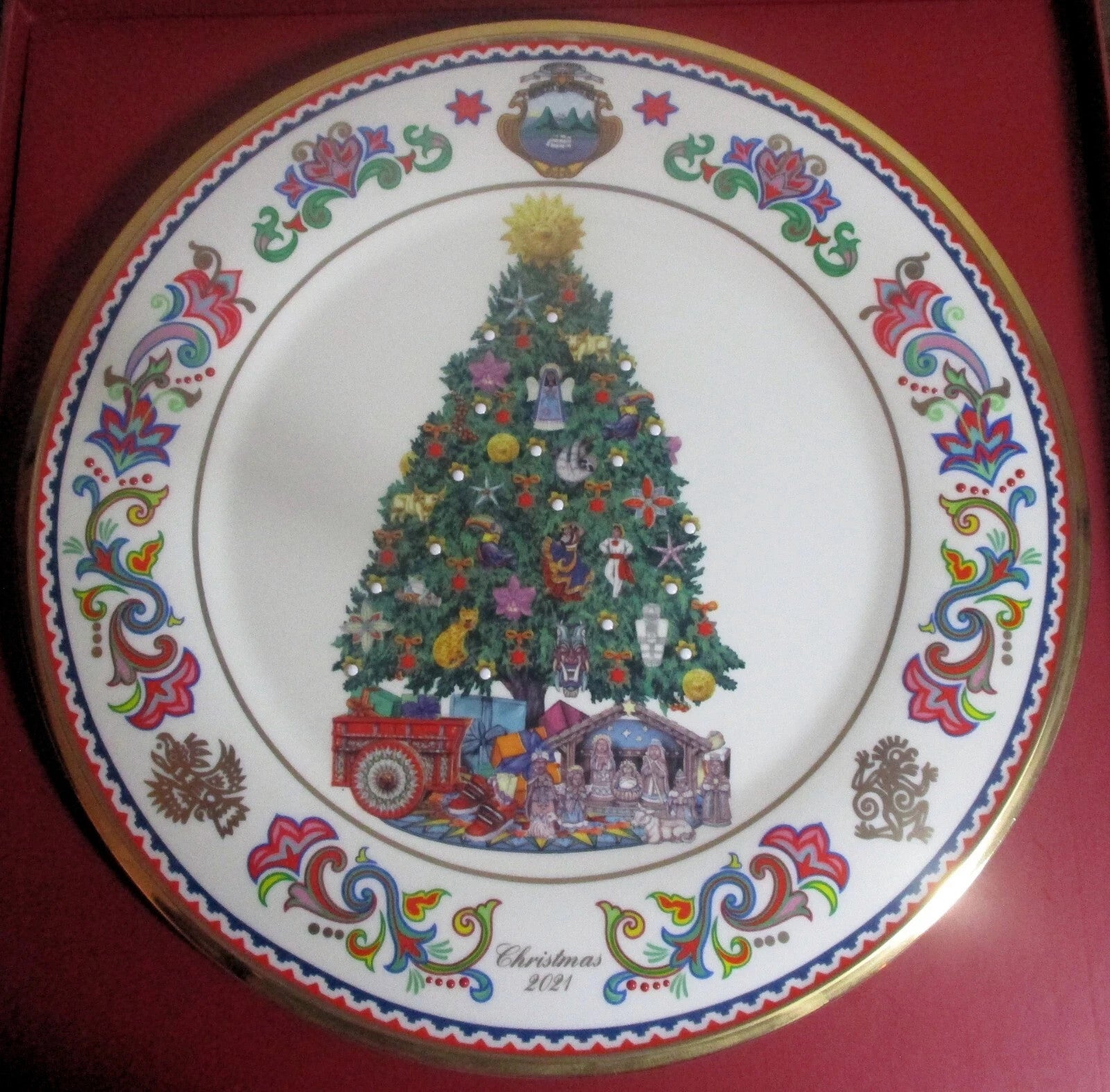 Lenox 2021 Costa Rica Collectors Plate Trees Around The World  Christmas LE NEW6