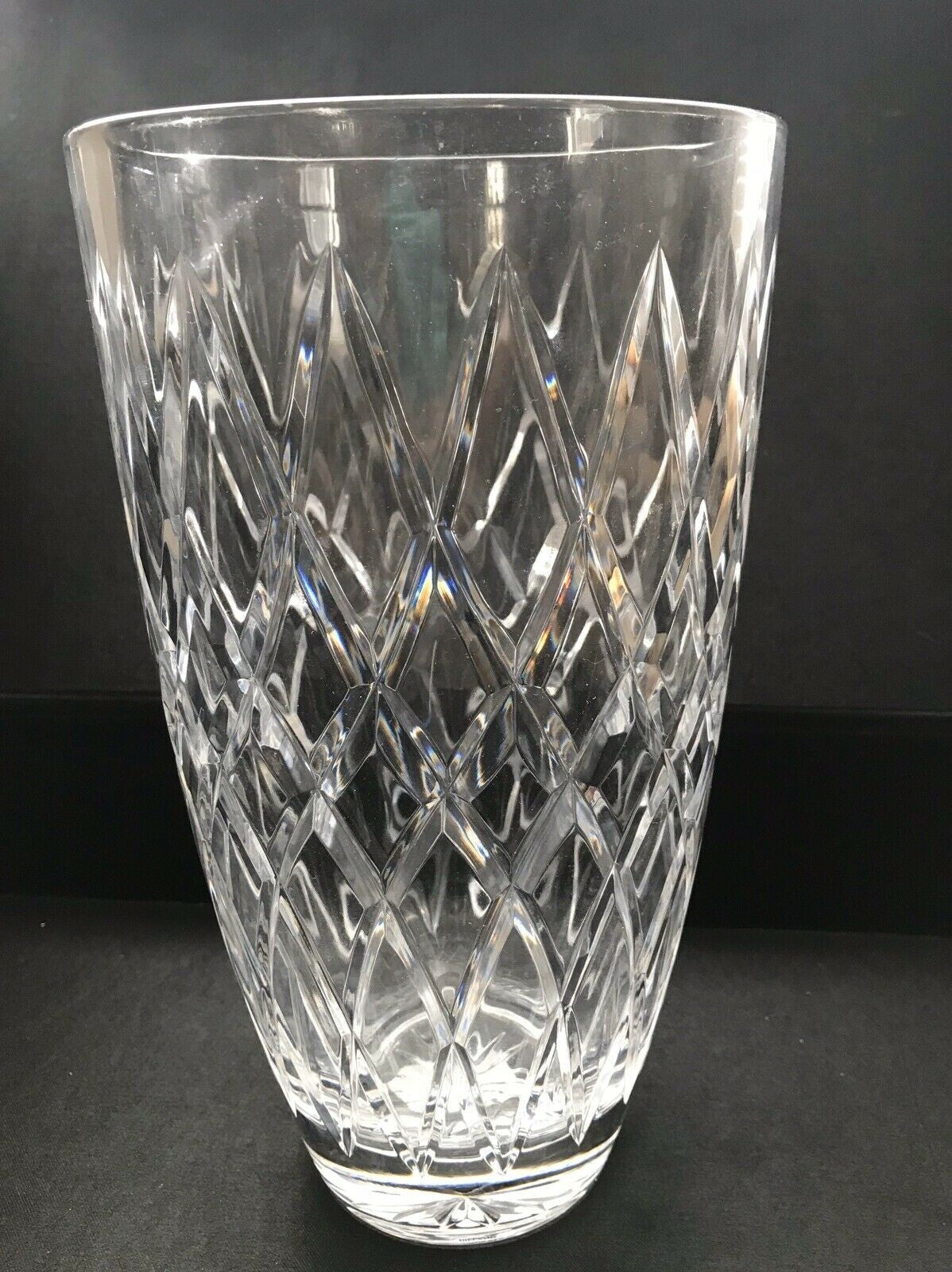 Lenox Irish Spring Crystal Mackenna Flower Vase 10" Diamond Cut Ireland Gift NEW5