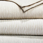 Sferra Ondate Dark Khaki King Blanket Cover Two Toned Textured Cotton Italy NEW5