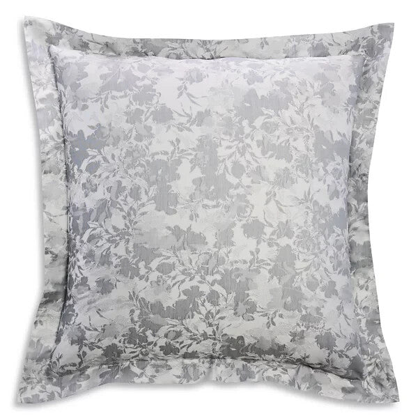 Sferra Chiara Slate Euro Sham Lush Floral 100% Cotton Sateen Jacquard Italy NEW0