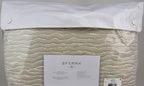 Sferra Ondate Dark Khaki King Blanket Cover Two Toned Textured Cotton Italy NEW8