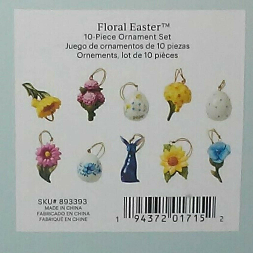 Lenox Floral Easter Spring Miniature Tree Ornaments Set 10 Bunny Egg Flowers NEW5