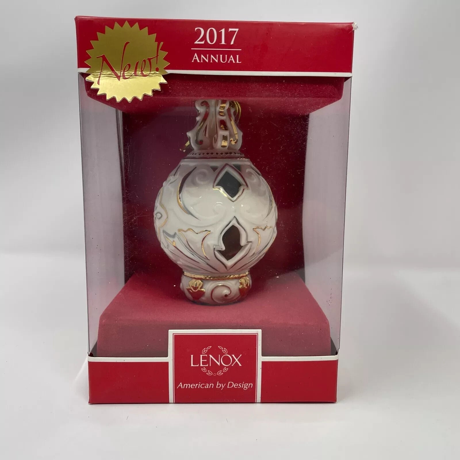 Lenox 2017 Ivory Spire Pierced Ornament Annual Gold Accents Christmas Gift NEW3