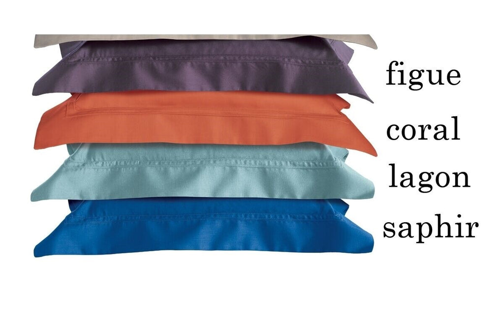 Yves Delorme Triomphe Aqua Queen Duvet Set 3PC Egyptian Cotton Sateen Lagon NEW16