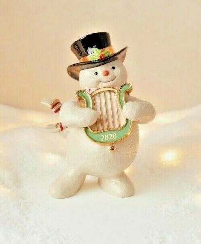 Lenox 2020 Snowy Harpist Snowman Figurine Irish Lyre Annual Frosty Christmas NEW1