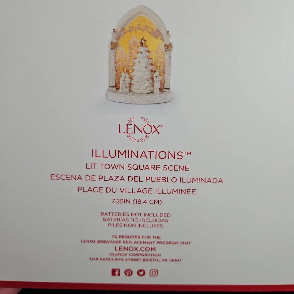 Lenox Illuminations Lighted Christmas Tree Carolers Figurine Town Square NEW5
