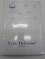 Yves Delorme Neige King Flat Sheet Embroidered Snowflakes Egyptian Cotton LE NEW8