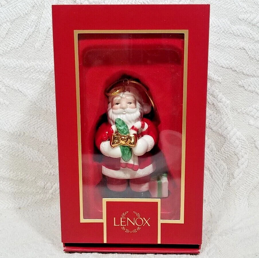 Lenox 2024 Santa With Lucky Pickle Figurine Ornament  Annual Cane Christmas NEW4