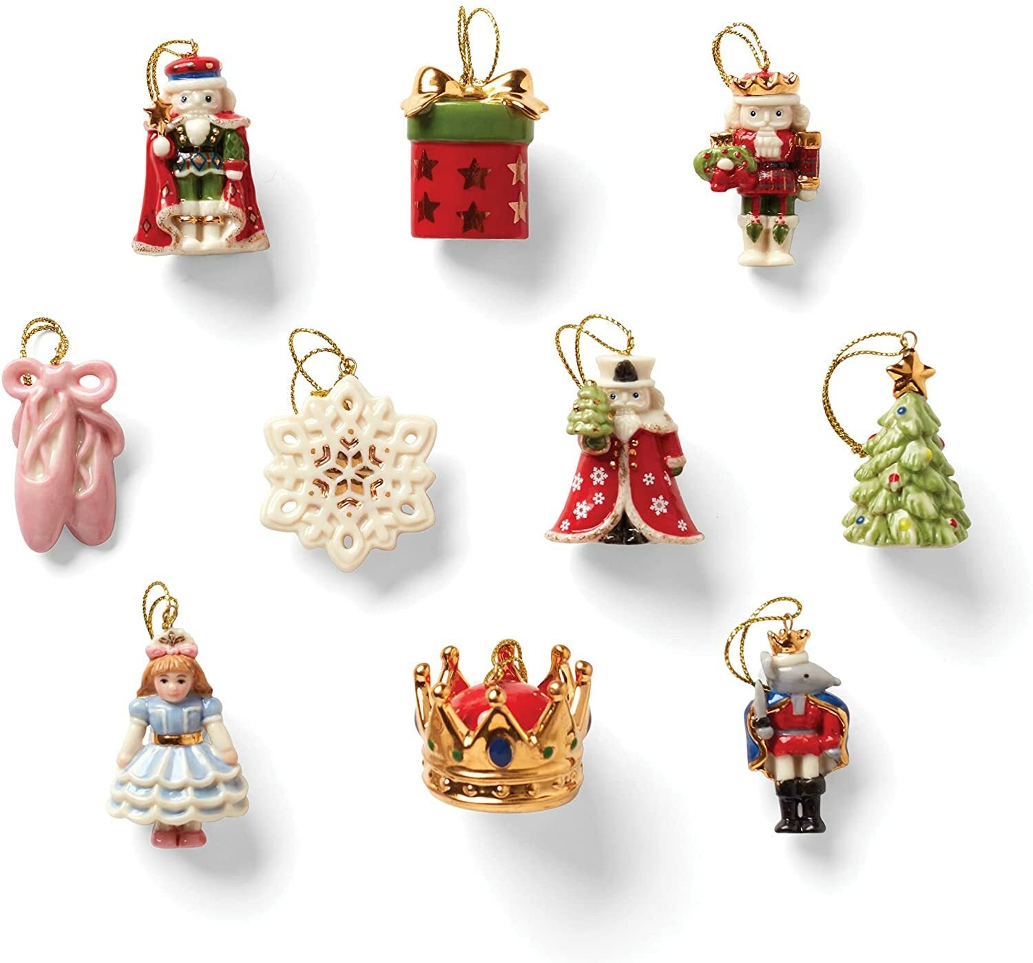 Lenox Nutcracker Ballet Miniature Tree Ornaments Set Of 10 Christmas Clara NEW0