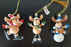Lenox Moose Ornament Set of 3 Skating Snowball Fun Winter Antics Christmas NEW1