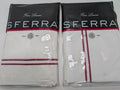 Sferra Grande Hotel King Shams 2 Egyptian Percale White/Berry Double Stitch New0
