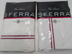 Sferra Grande Hotel King Shams 2 Egyptian Percale White/Berry Double Stitch New0
