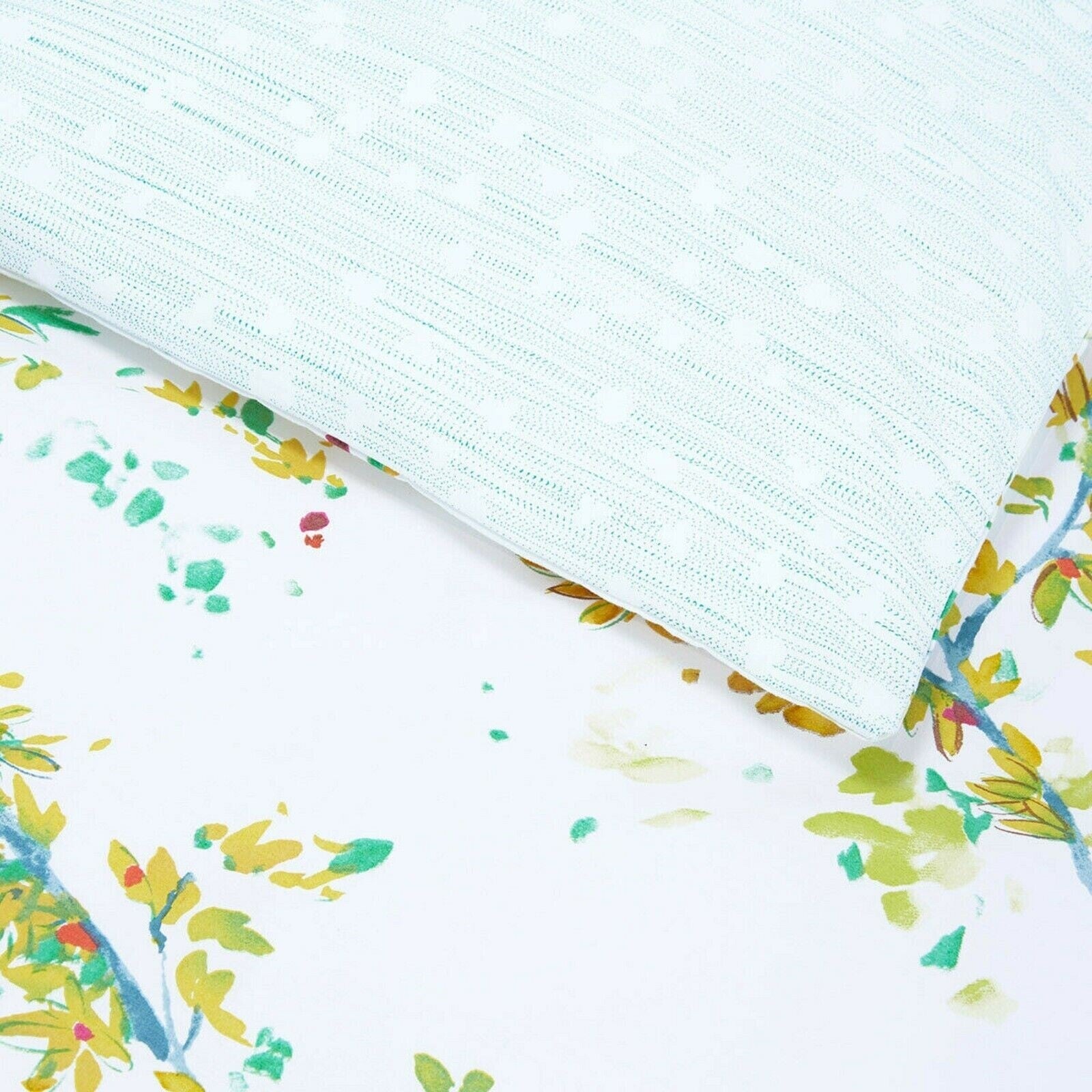 Yves Delorme Lucine King Duvet Set 3PC Floral Print Reversible Lace Finish NEW6