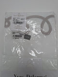 Yves Delorme Italics White Euro Shams Pair Embroidery Egyptian Cotton Sateen NEW0