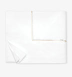 Sferra Squillo White Twin Duvet Platinum Satin Stitch Embroidery Youth Italy NEW7
