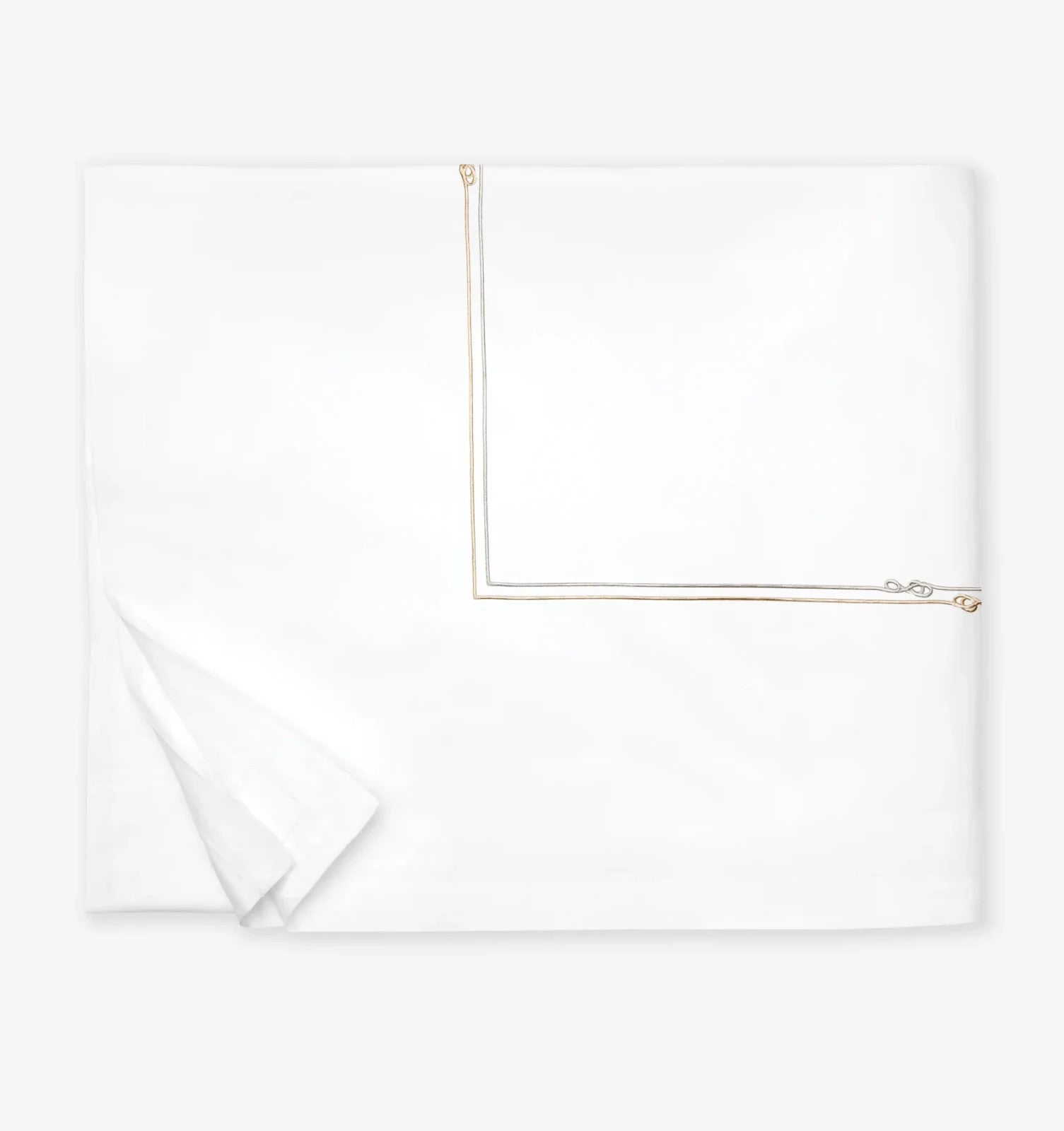 Sferra Squillo White Twin Duvet Platinum Satin Stitch Embroidery Youth Italy NEW7