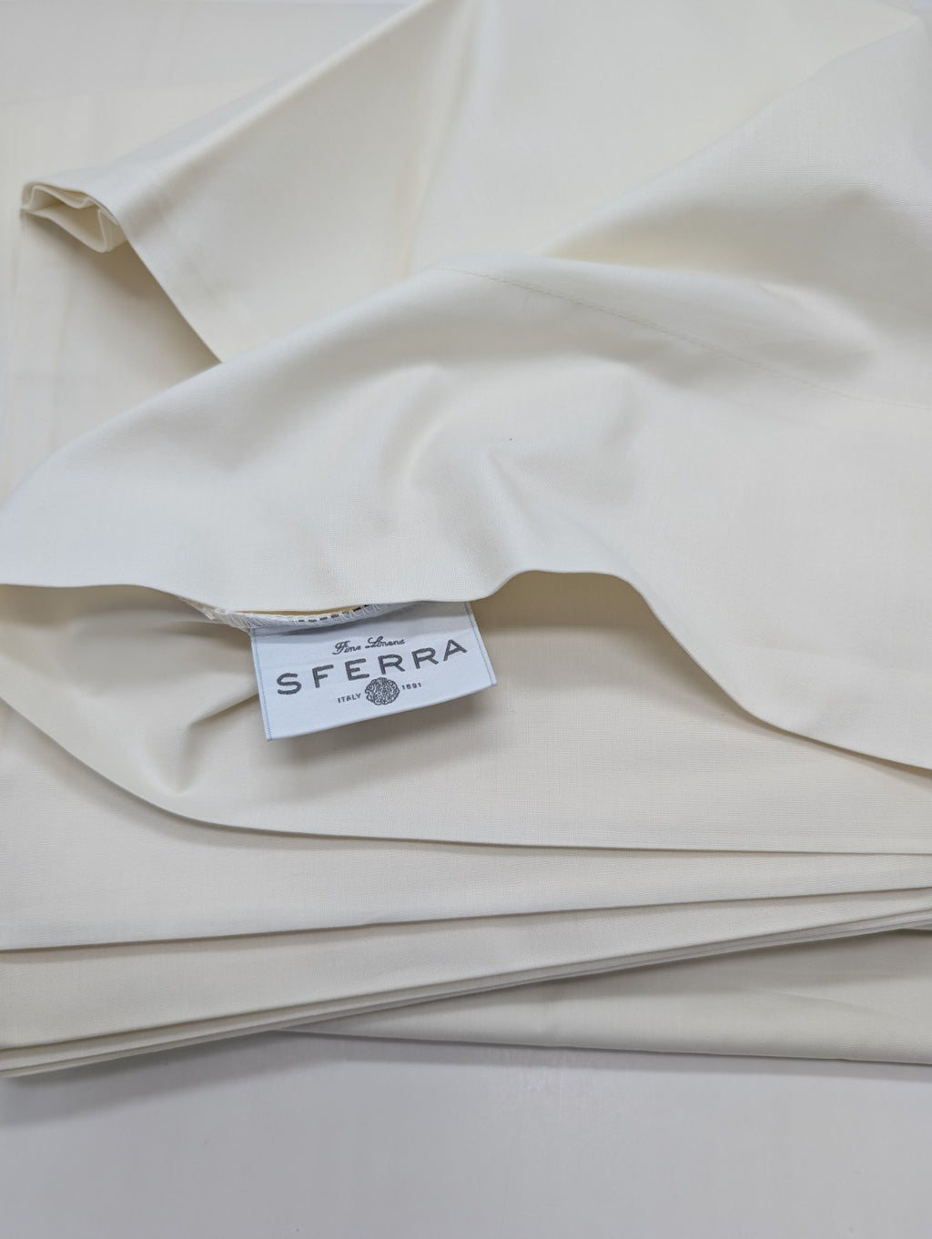 Sferra Celeste Ivory King Sheet Set 4PC 100% Cotton Percale 406TC Soft Italy NEW8