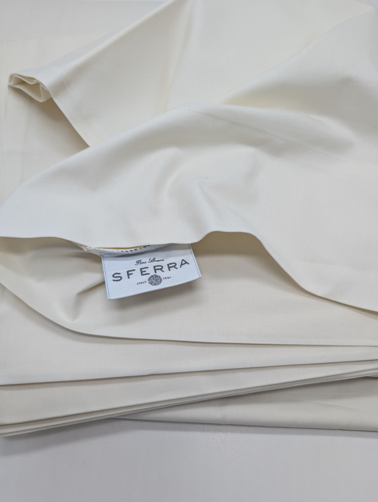 Sferra Celeste Ivory King Sheet Set 4PC 100% Cotton Percale 406TC Soft Italy NEW8
