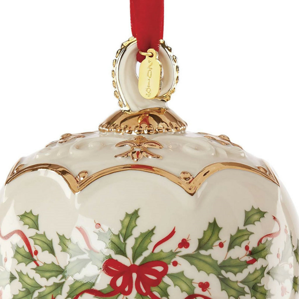 Lenox 2019 Holiday Sphere Ornament Annual Holly Berries Christmas LE Gift NEW1