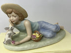 Lenox Easter Springtime Girl's Daydreams Figurine Bunny Meadow Flower Basket NEW7