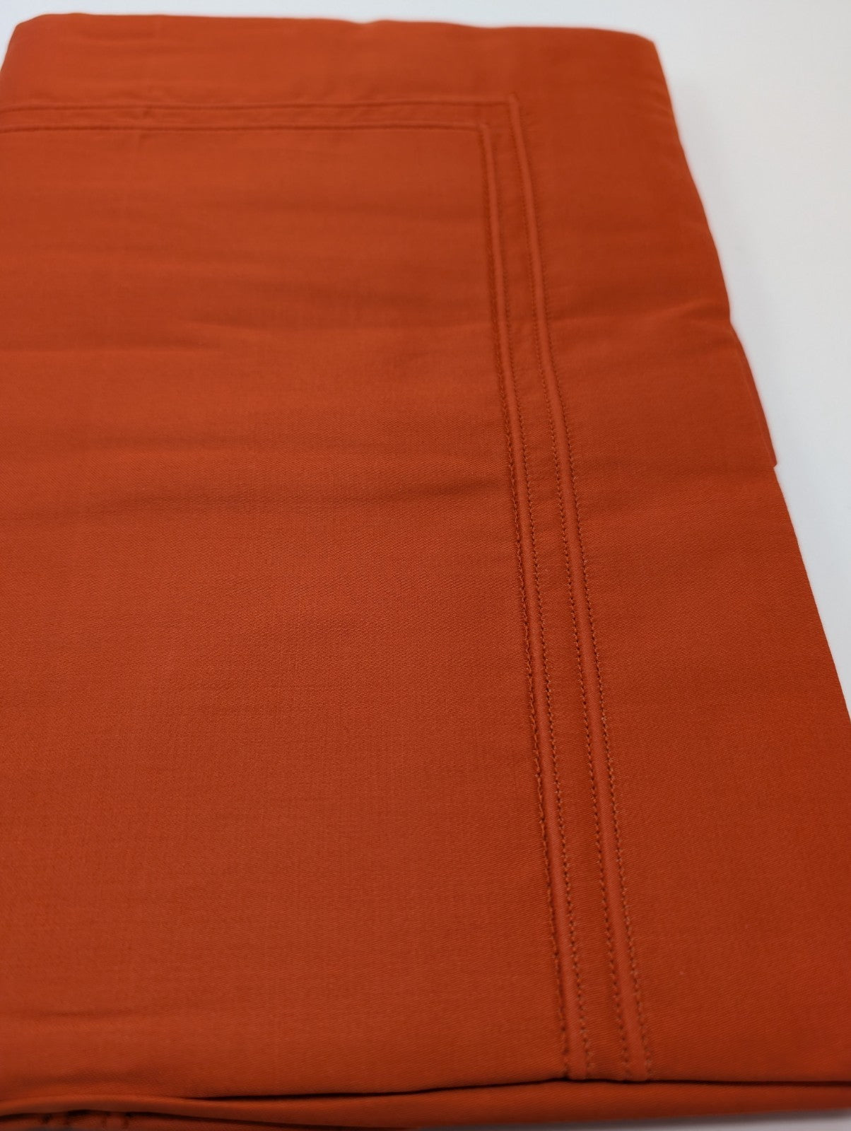 Yves Delorme Triomphe Orange King Duvet Set 3PC 100% Egyptian Cotton Sateen NEW4