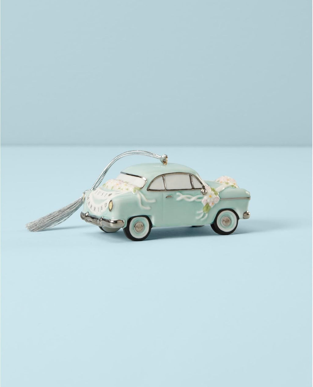 Lenox 2024 Just Married Wedding Car Ornament Honeymoon Vintage Christmas NEW2