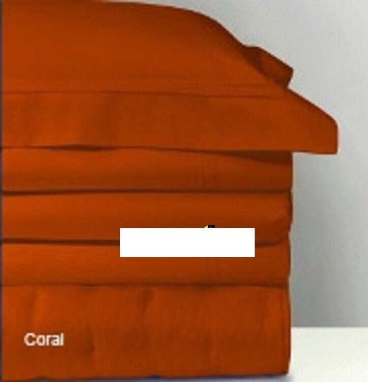 Yves Delorme Triomphe Orange Queen Sheet Set 4PC 100% Egyptian Cotton Sateen NEW6