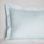 Sferra Graticcio Aquamarine King Duvet Set 3PC Cotton Sateen Jacquard Italy NEW6