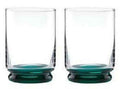 Kate Spade Charles Lane Crystal Whiskey Glasses Pair Mint Green Patricks Day NEW0