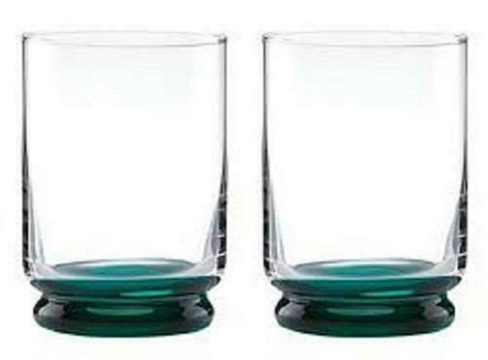 Kate Spade Charles Lane Crystal Whiskey Glasses Pair Mint Green Patricks Day NEW0