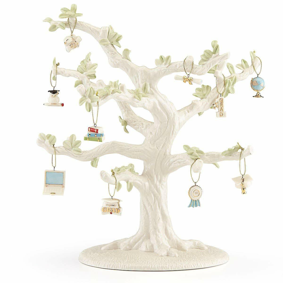 Lenox Graduation Miniature Tree Ornaments Set Of 10 Diploma Cap Owl Award NEW1