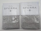 Sferra Catella Grey Euro Sham Pair Squares Cotton Sateen Jacquard Italy NEW0