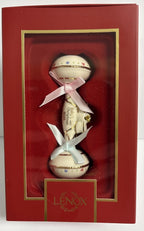 Lenox 2025 Baby's First Christmas Rattle Ornament 1st Ivory Gold Ribbon Gift NEW5