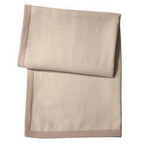 Yves Delorme Visible Beige Throw Blanket Baby Alpaca Border 51"x67" Gift BOX NEW2