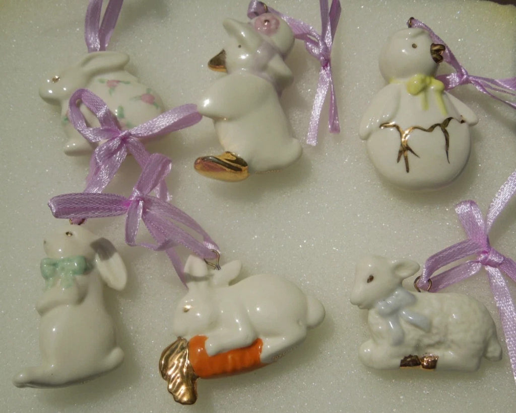 Lenox Easter Original Miniature Tree Ornaments Set of 12 Duck Egg Bunny Lamb NEW7