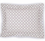 Sferra Deagan Euro Sham White/Aubergine Purple Egyptian Cotton Percale Italy New2