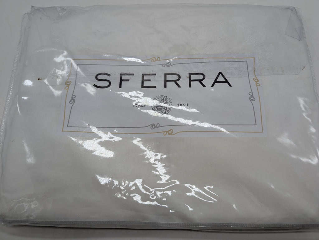 Sferra Squillo White Twin Duvet Platinum Satin Stitch Embroidery Youth Italy NEW16