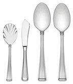 Gorham Column Frosted Serving Set 4PC Flatware Hostess 18/10 Stainless Steel NEW0