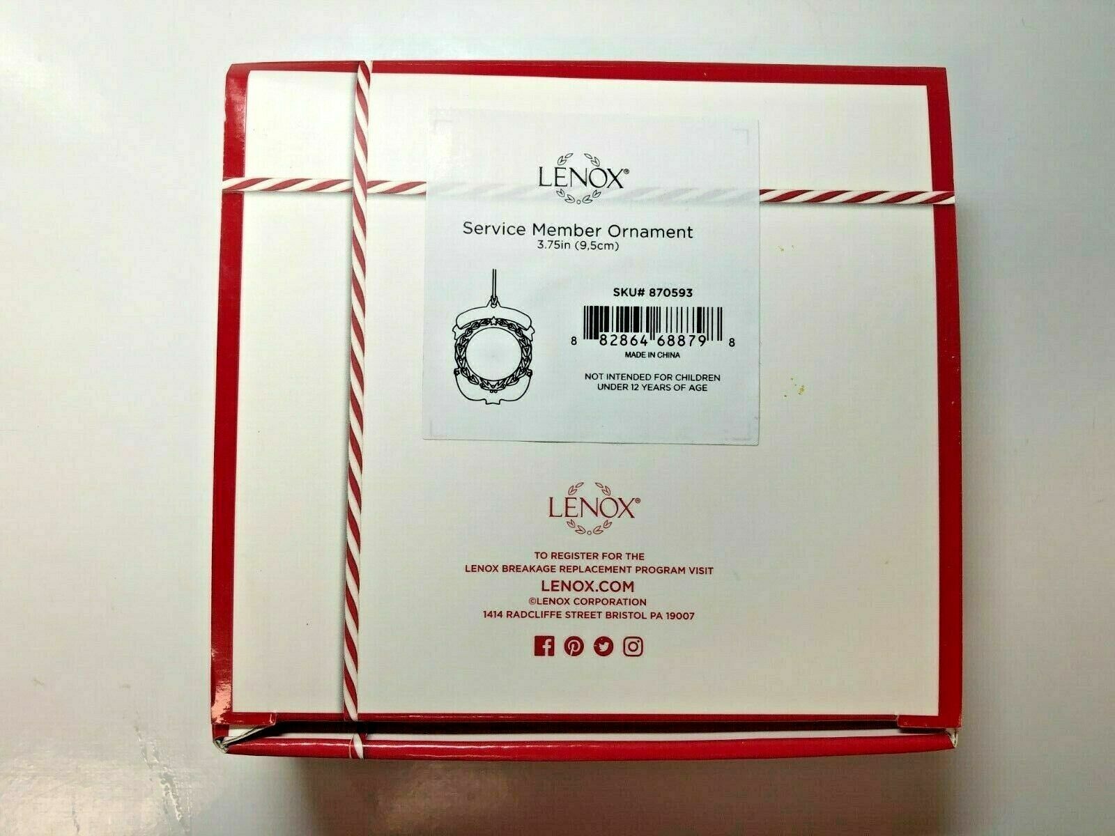 Lenox  Thank You For Your Service Ornament Blank USA Flag Tribute Christmas NEW2