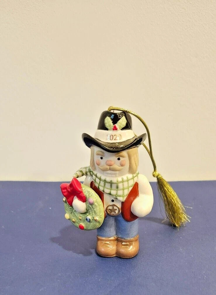 Lenox 2020 Cowboy Nutcracker Figurine Ornament Annual Sherriff Hat Christmas NEW5