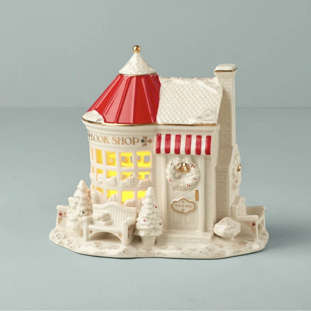 Lenox Mistletoe Park Lighted Book Store Figurine Village Treasures Christmas NEW6