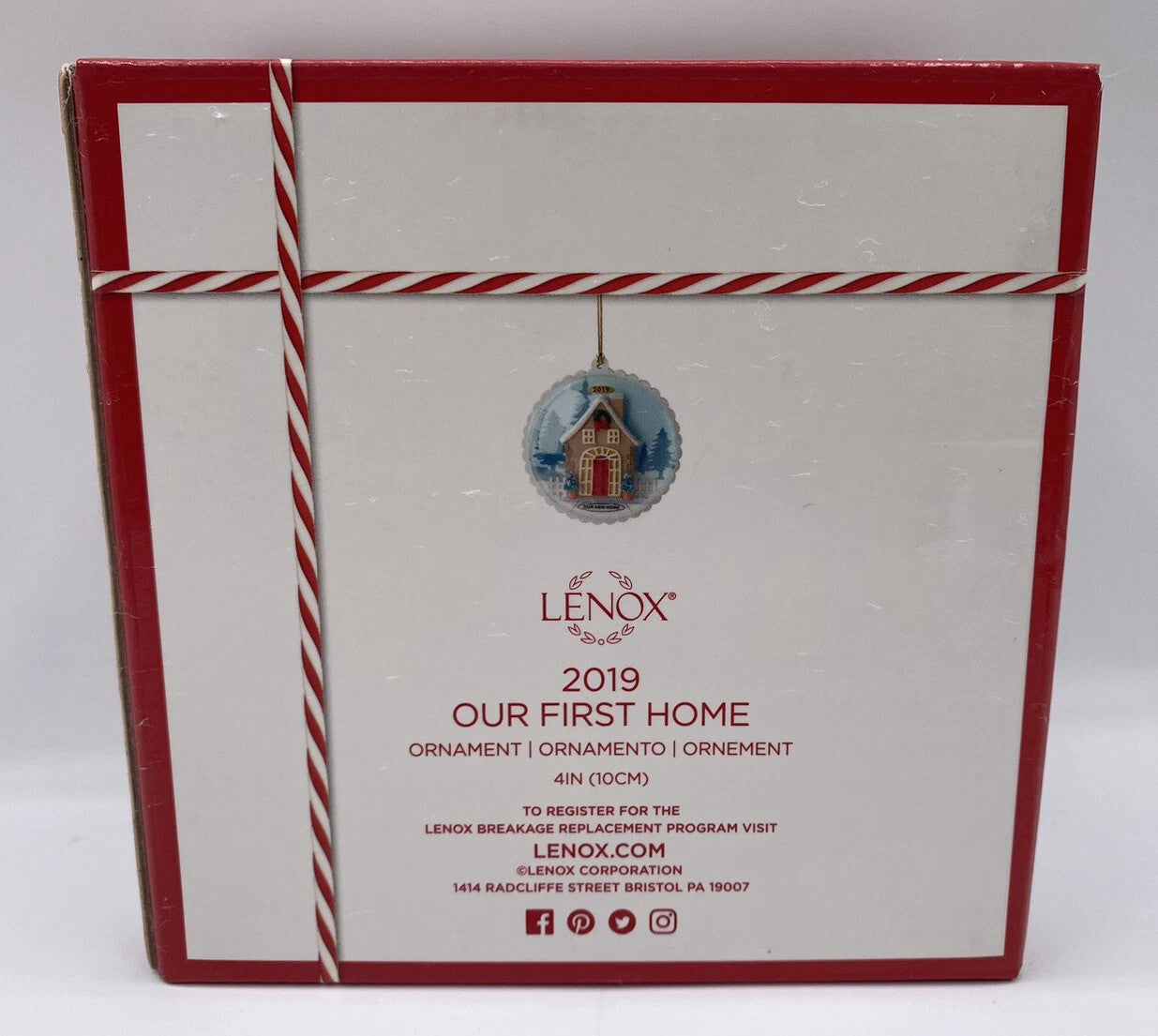 Lenox 2019 Our First Home Ornament 1st Glass Gingerbread House Christmas NEW8
